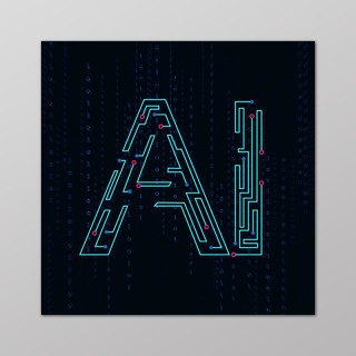 深蓝AI科技人工智能电路背景海报
